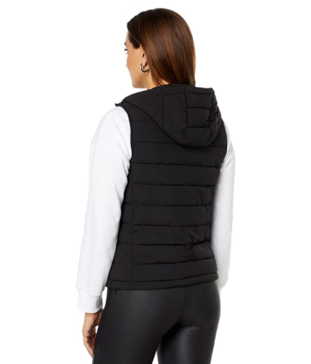 Calvin Klein Colete Feminino com Capuz e Zíper Frontal, Preto, Tamanho P