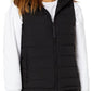 Calvin Klein Colete Feminino com Capuz e Zíper Frontal, Preto, Tamanho P