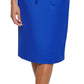 Calvin Klein Saia Lápis Feminina Amarrada com Cinto Azul Tamanho 10 Petite