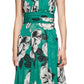 Vestido longo feminino Calvin Klein com estampa floral bordada metálica, verde, tamanho 6