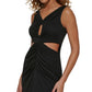 Vestido Calvin Klein Scuba Crepe Recortado Feminino Preto Tamanho 16