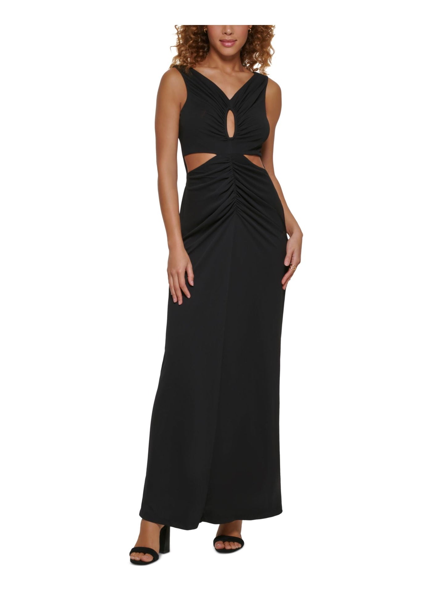 Vestido Calvin Klein Scuba Crepe Recortado Feminino Preto Tamanho 10