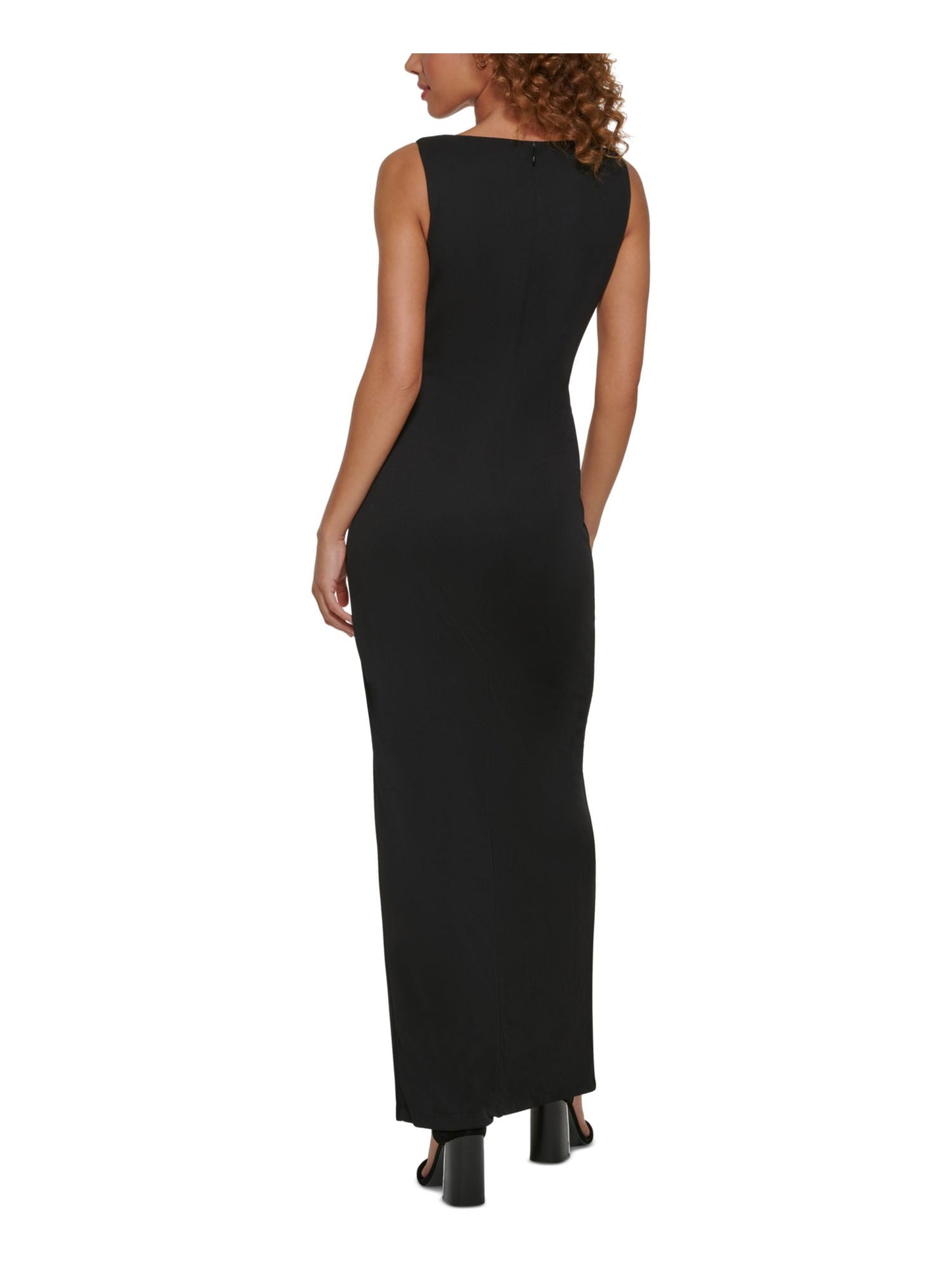 Vestido Calvin Klein Scuba Crepe Recortado Feminino Preto Tamanho 10