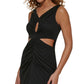 Vestido Calvin Klein Scuba Crepe Recortado Feminino Preto Tamanho 10