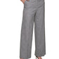Calça feminina Calvin Klein xadrez pied de poule, perna larga, cinza, tamanho 14, pequena