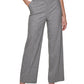 Calça feminina Calvin Klein xadrez pied de poule, perna larga, cinza, tamanho 14, pequena