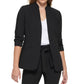 Calvin Klein Blazer Feminino Manga Longa Um Botão Preto Tamanho 2 Petite