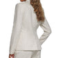 Calvin Klein Blazer Feminino de Linho com Botão Único Branco Tamanho 8 Petite