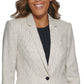 Calvin Klein Blazer Feminino de Linho com Botão Único Branco Tamanho 8 Petite