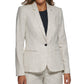 Calvin Klein Blazer Feminino de Linho com Botão Único Branco Tamanho 8 Petite