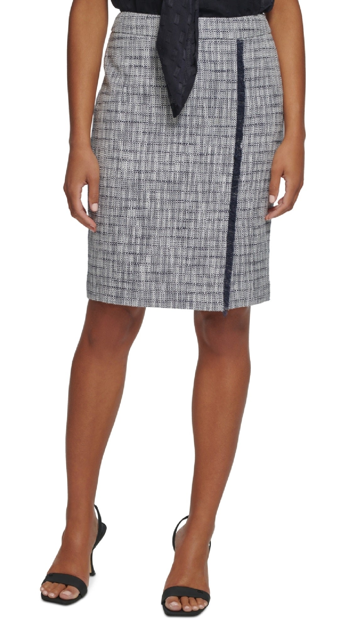 Saia lápis de tweed feminina Calvin Klein azul tamanho 14 petite