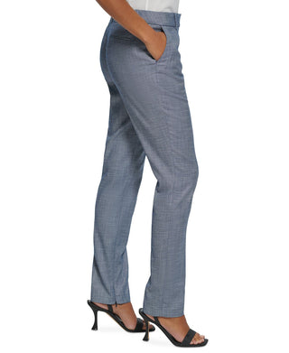 Calça Calvin Klein Feminina Cintura Média com Zíper no Tornozelo Azul Tamanho 12 Petite