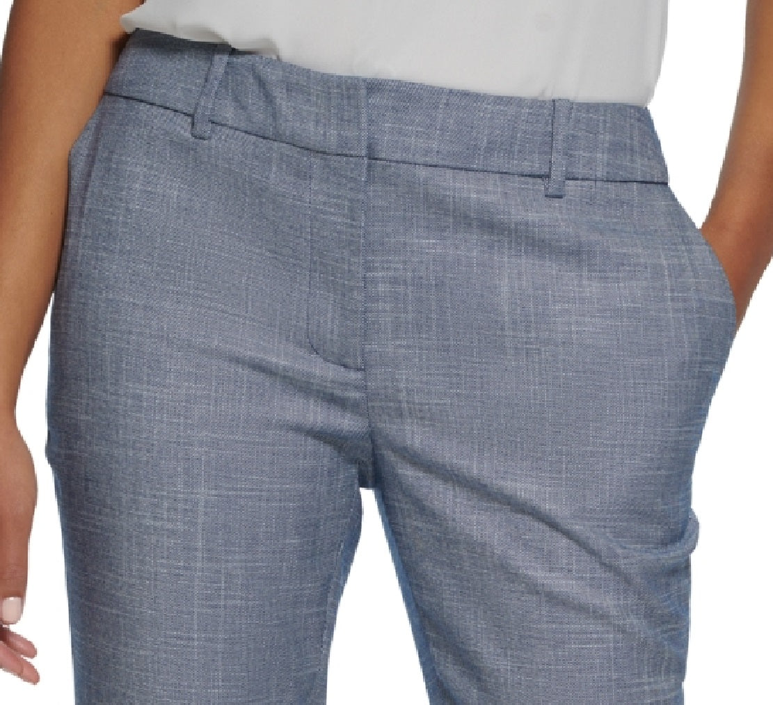 Calça Calvin Klein Feminina Cintura Média com Zíper no Tornozelo Azul