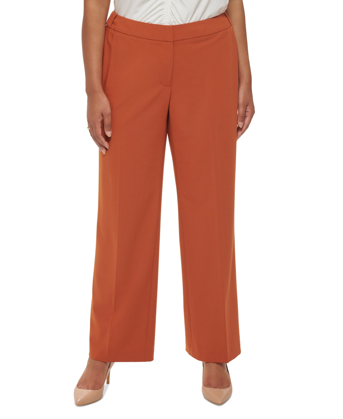 Calça Calvin Klein Lux Highline Feminina Marrom Tamanho 20W