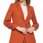 Calvin Klein Blazer Feminino com Detalhe de Botão e Manga Franzida Marrom Tamanho 6 Petite