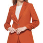Calvin Klein Blazer Feminino com Detalhe de Botão e Manga Franzida Marrom Tamanho 6 Petite
