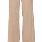 Calça feminina Calvin Klein de linho, perna larga, marrom, tamanho 16