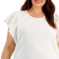 Blusa Calvin Klein Feminina Manga Flutter Branca Tamanho 0X