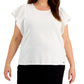 Blusa Calvin Klein Feminina Manga Flutter Branca Tamanho 3X