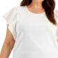 Blusa Calvin Klein Feminina Manga Flutter Branca Tamanho 3X