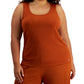 Calvin Klein Regata Feminina Canelada Marrom Tamanho 1X