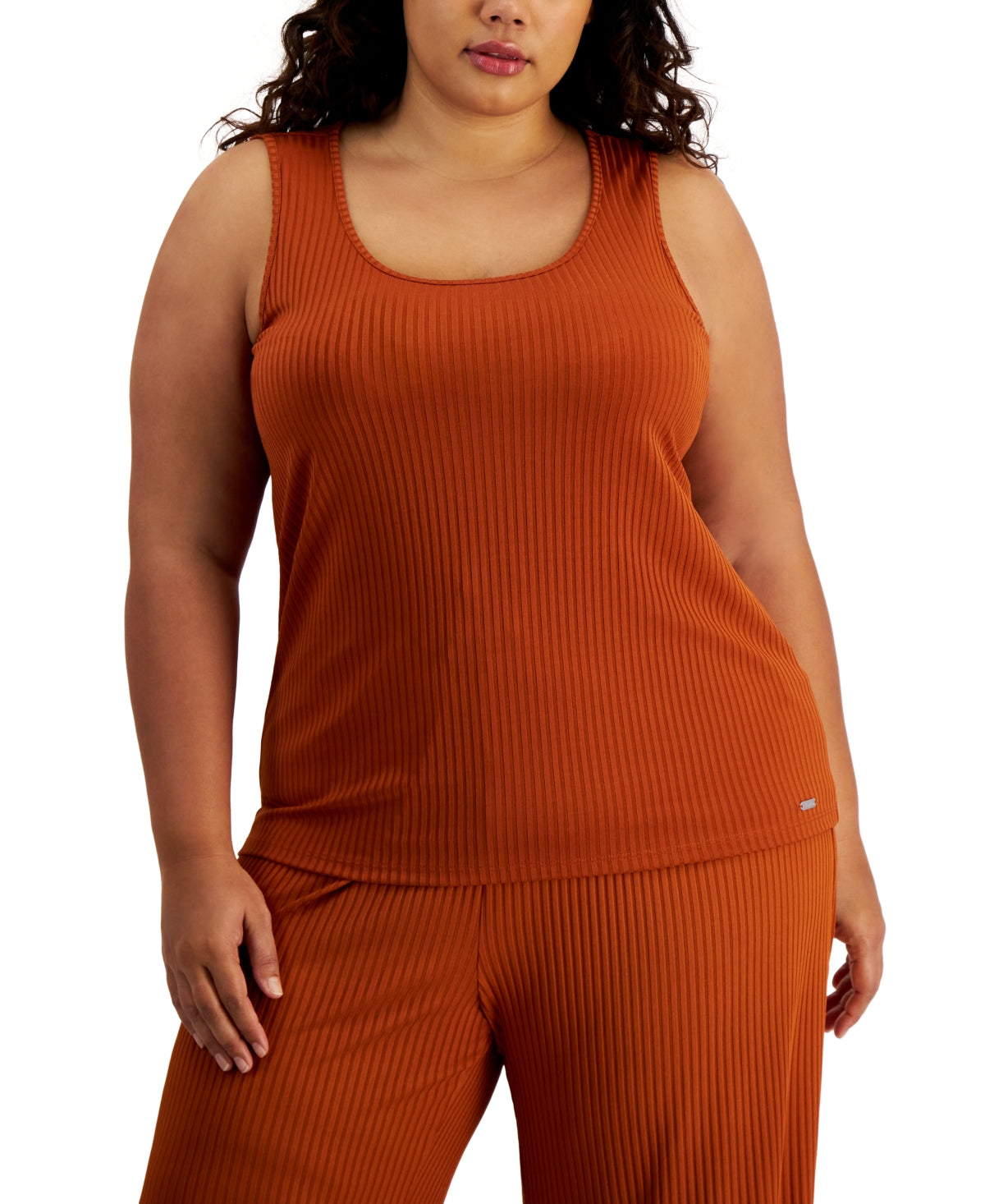 Calvin Klein Regata Feminina Canelada Marrom Tamanho 1X