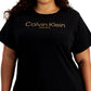 Camiseta estampada feminina Calvin Klein preta tamanho 3X