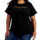 Camiseta estampada feminina Calvin Klein preta tamanho 3X
