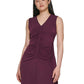 Vestido tubinho sem mangas franzido Calvin Klein feminino roxo tamanho grande