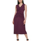 Vestido tubinho sem mangas franzido Calvin Klein feminino roxo tamanho grande