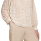 Blusa Calvin Klein Feminina Manga Longa Estampada Chiffon Marrom Tamanho XS
