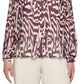 Blusa Calvin Klein Feminina Estampada Manga Plissada Botões Frontais Roxa Tamanho X-G