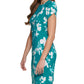 Vestido tubinho estampado com manga tulipa Calvin Klein feminino, verde, tamanho 4, pequeno