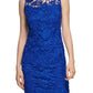 Vestido tubinho de renda sem mangas Calvin Klein feminino, azul, tamanho 10