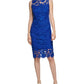 Vestido tubinho de renda sem mangas Calvin Klein feminino, azul, tamanho 10