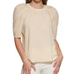 Blusa Calvin Klein Feminina Texturizada Ombros Bufantes Marrom Tamanho P