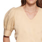 Calvin Klein Moletom Feminino de Algodão com Manga Bufante Marrom Tamanho X-G