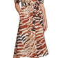 Calvin Klein Vestido midi com estampa animal e manga bufante, tamanho sortido 6