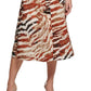 Calvin Klein Vestido midi com estampa animal e manga bufante, tamanho sortido 6
