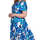 Vestido Calvin Klein Feminino Estampado Floral Azul Tamanho 22W