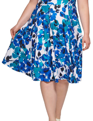 Vestido Calvin Klein Feminino Estampado Floral Azul Tamanho Pequeno Pequeno