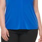 Blusa Calvin Klein Feminina Gola V Lisa Azul Tamanho 1X