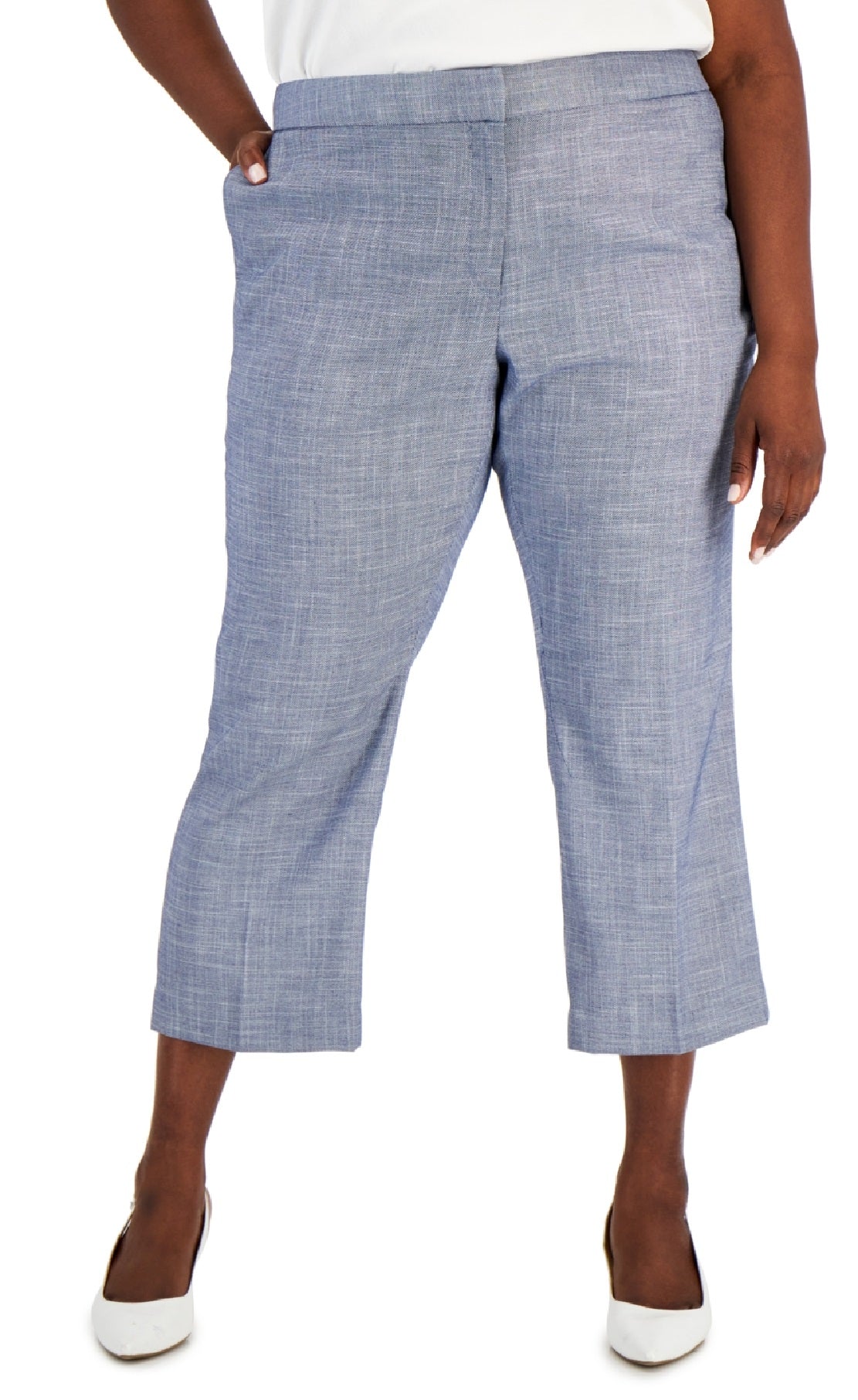 Calça Cropped Feminina Calvin Klein Azul Tamanho 16W