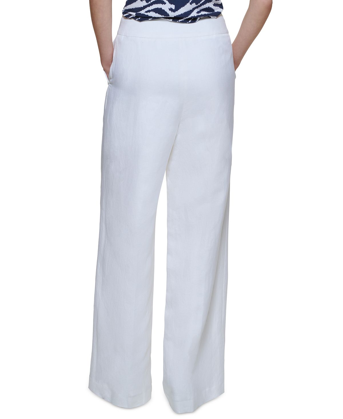 Calça Calvin Klein Feminina Cintura Alta Perna Larga Branca Tamanho 8 Petite