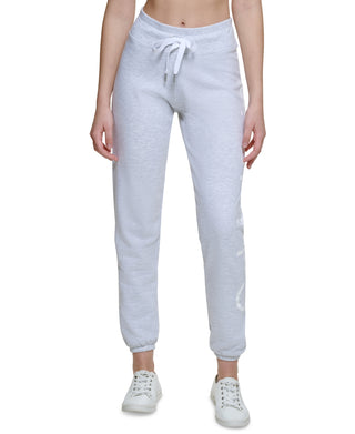 Calça jogger feminina Calvin Klein com logo, branca, tamanho X-S