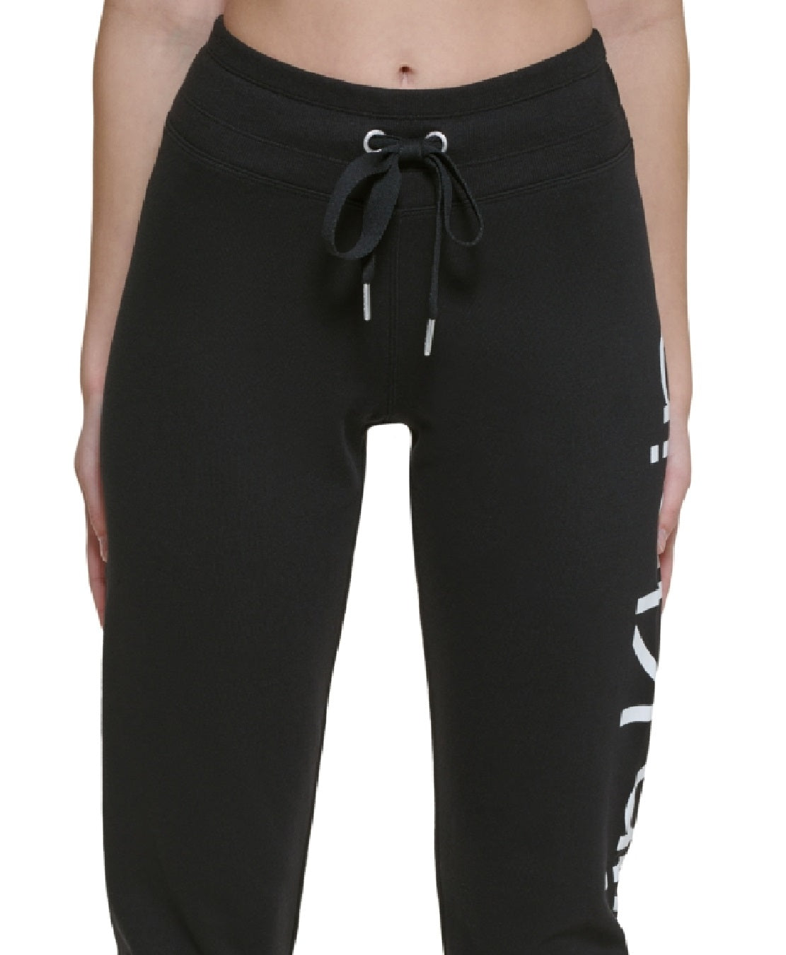 Calça jogger feminina Calvin Klein com logo preta, tamanho XX-G