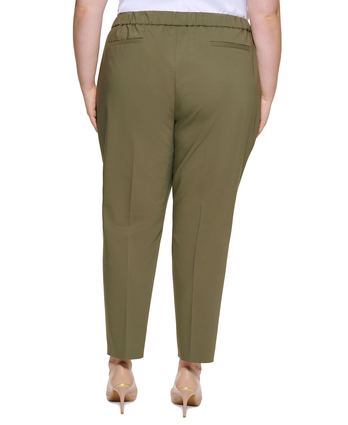 Calça feminina slim Calvin Klein verde tamanho 22W