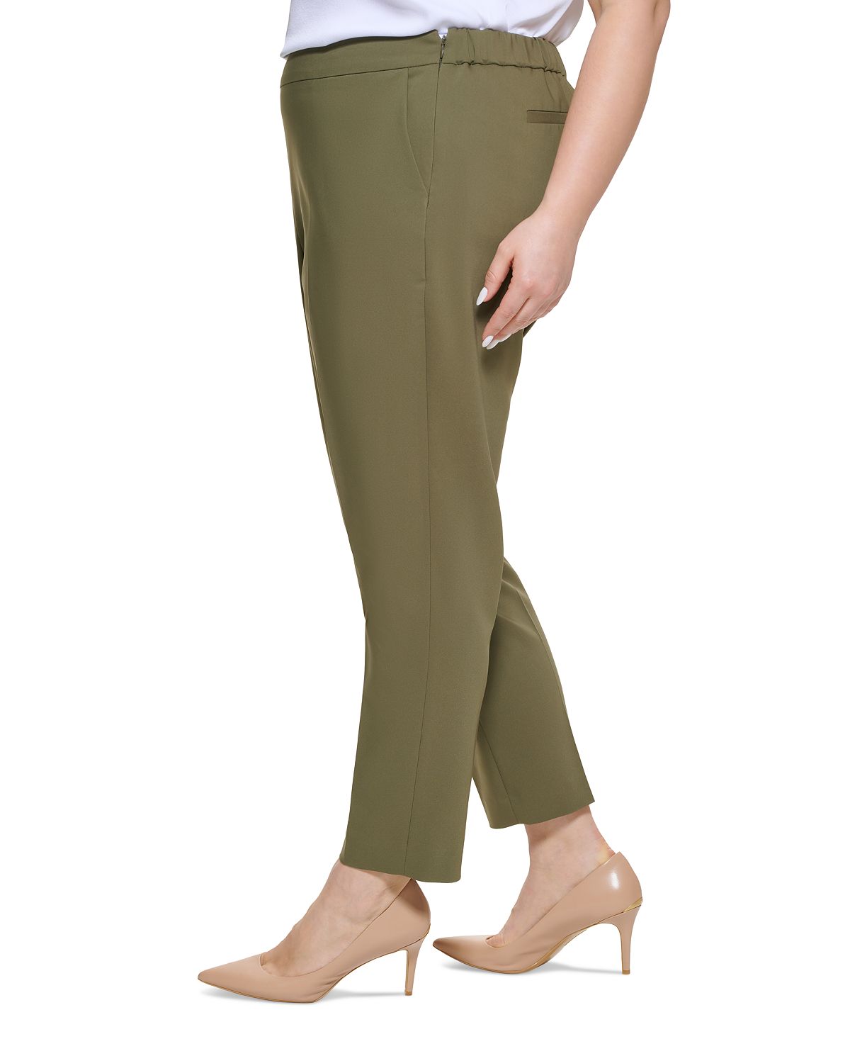 Calça feminina slim Calvin Klein verde tamanho 22W