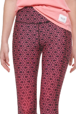 Calça legging Calvin Klein feminina estampada cintura alta 7/8 laranja tamanho grande