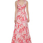 Vestido Calvin Klein Feminino Floral com Alças nas Costas Rosa Tamanho 6